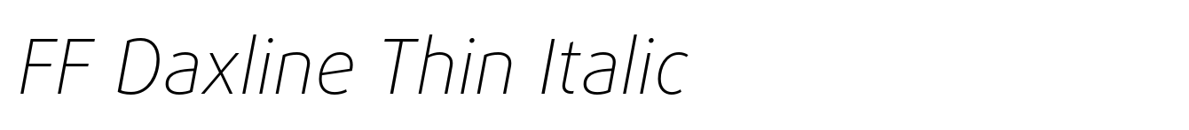 FF Daxline Thin Italic